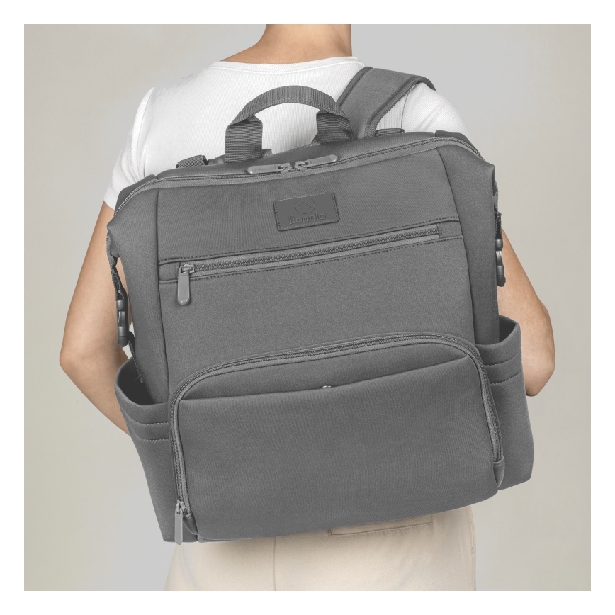 Lionelo - Bolsa de fraldas para carrinho CUBE Grey Stone