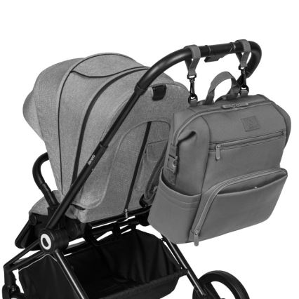 Lionelo - Bolsa de fraldas para carrinho CUBE Grey Stone