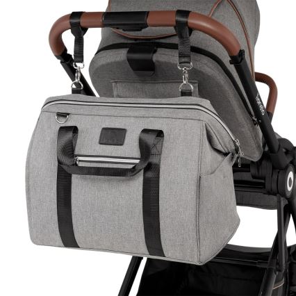Lionelo - Bolsa de fraldas para carrinho IDA Grey Concrete