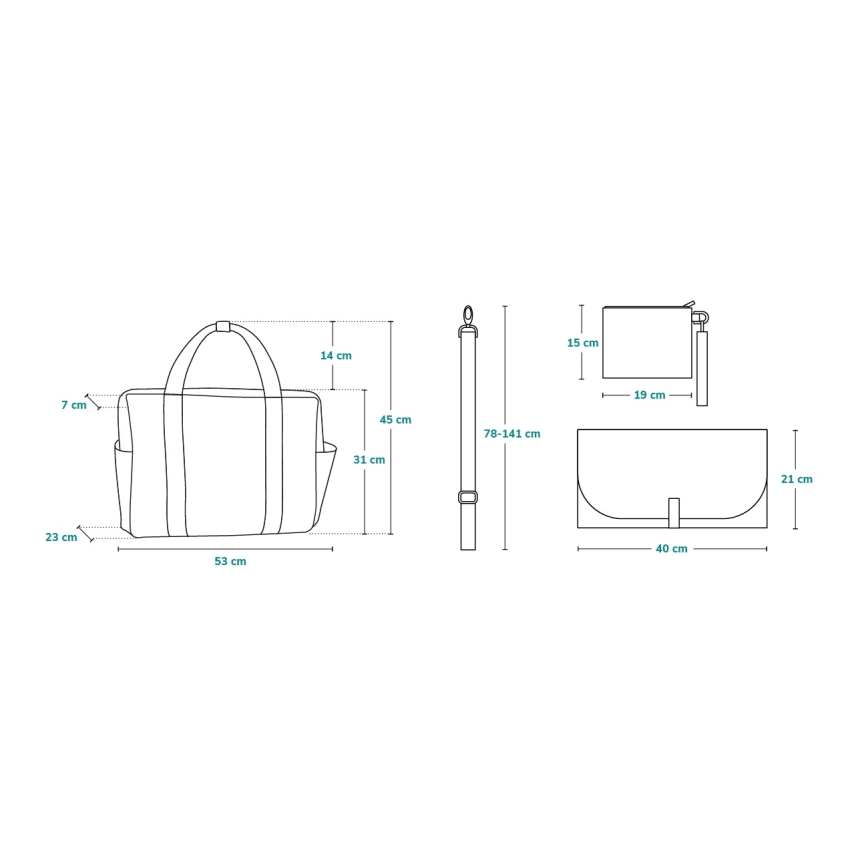 Lionelo - Bolsa de fraldas para carrinho IDA Grey Concrete