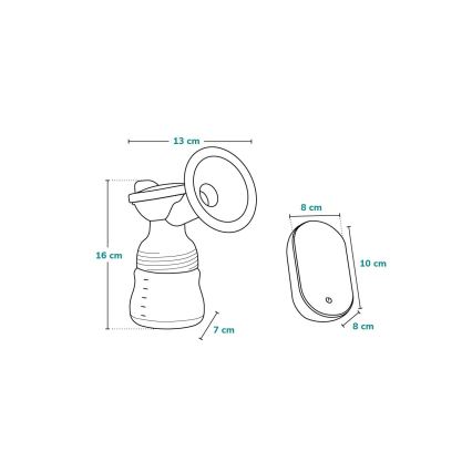 Lionelo - Bomba elétrica recarregável para extração de leite materno FIDI GO 5V 1200 mAh 150ml