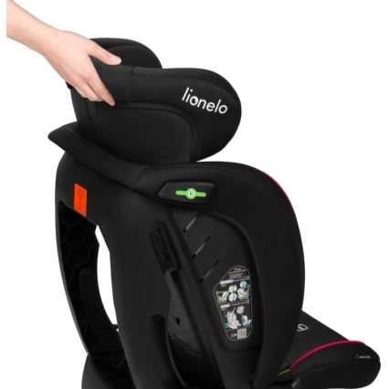 Lionelo - Cadeira auto AART i-Tamanho 40-150 cm preto/vermelho