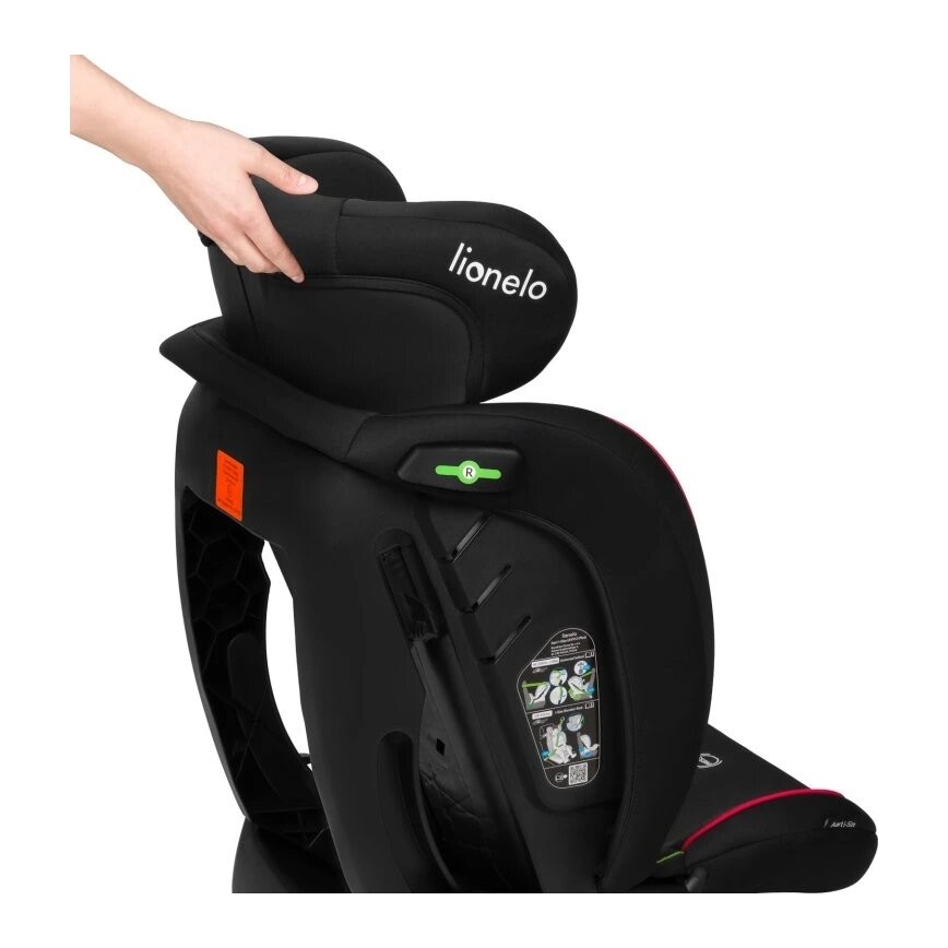 Lionelo - Cadeira auto AART i-Tamanho 40-150 cm preto/vermelho