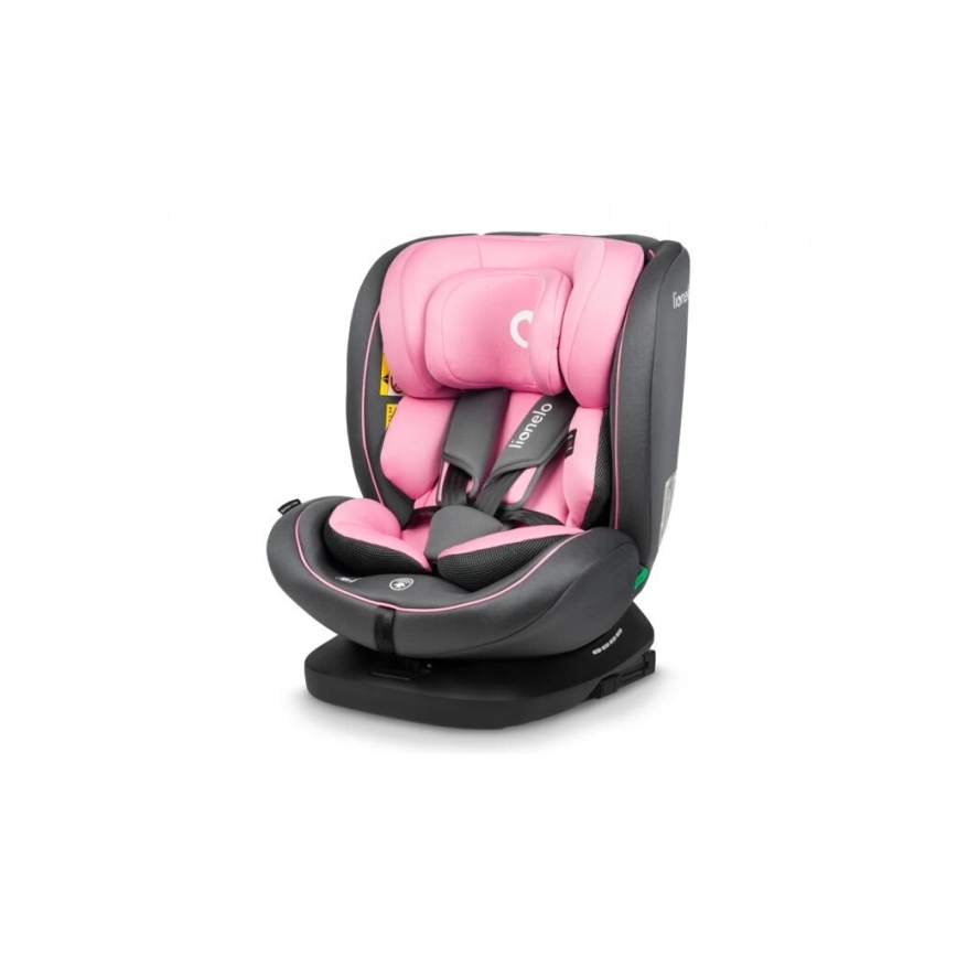 Lionelo - Cadeira auto BASTIAAN i-Tamanho 40-150 cm cinzento/rosa