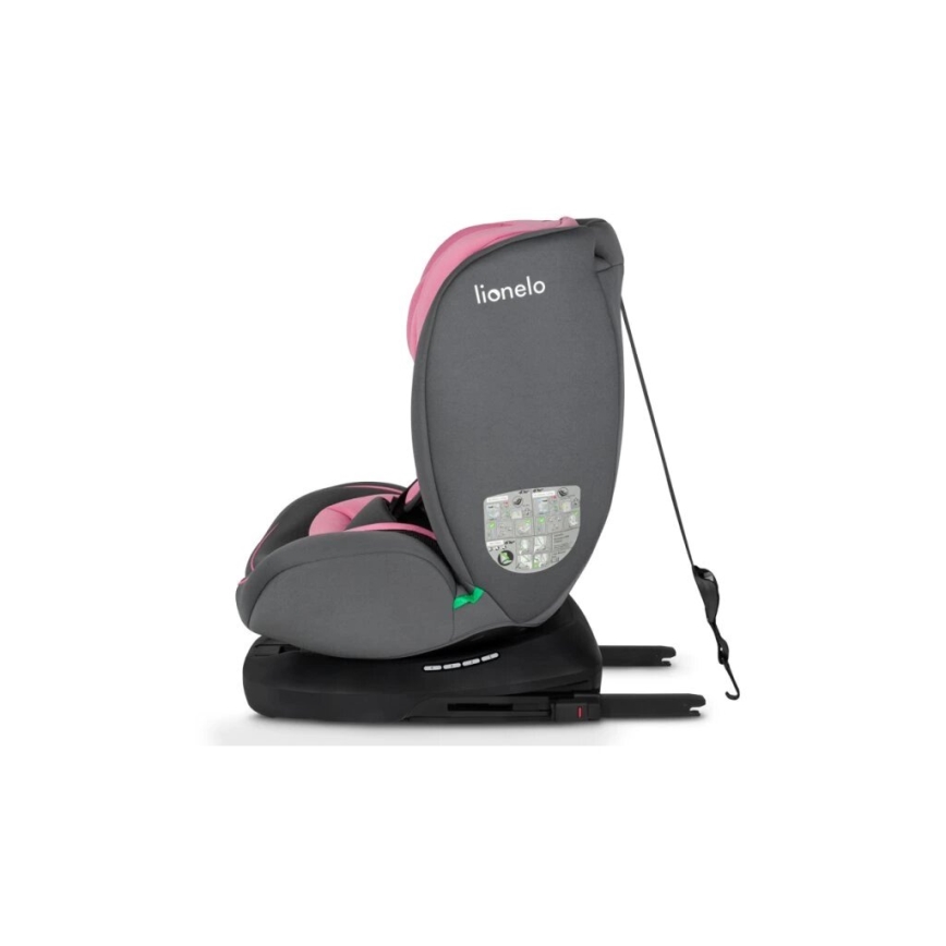 Lionelo - Cadeira auto BASTIAAN i-Tamanho 40-150 cm cinzento/rosa