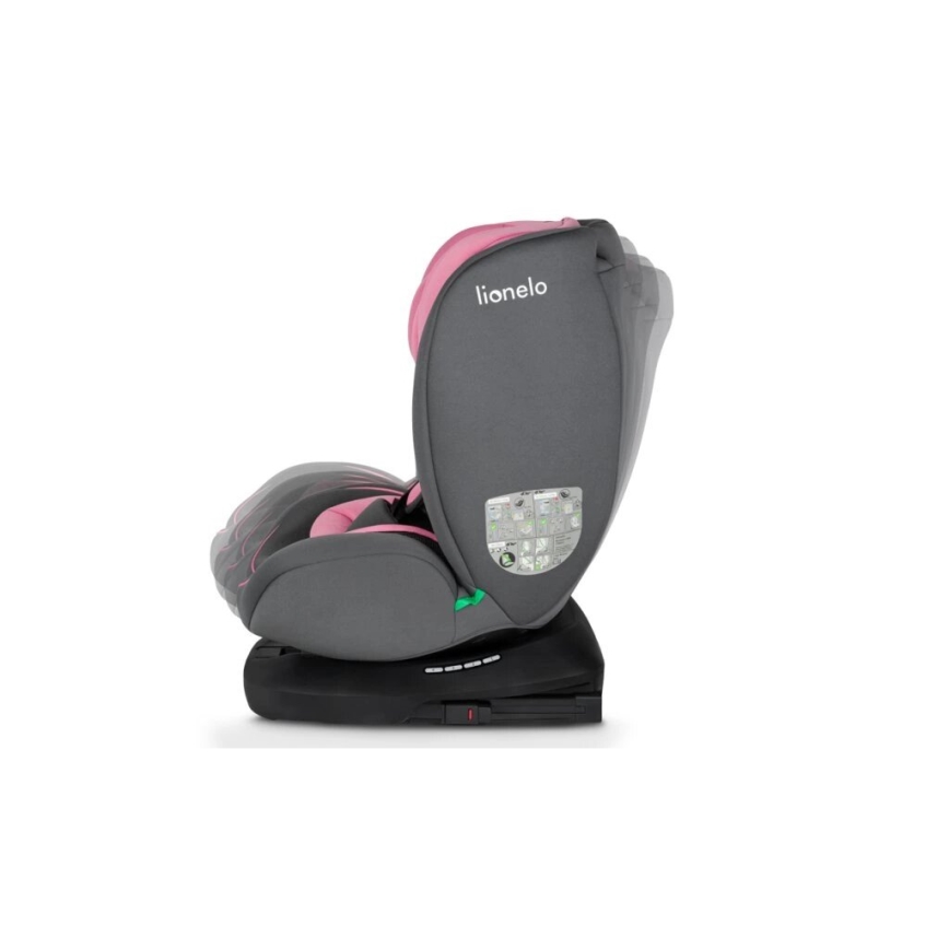 Lionelo - Cadeira auto BASTIAAN i-Tamanho 40-150 cm cinzento/rosa
