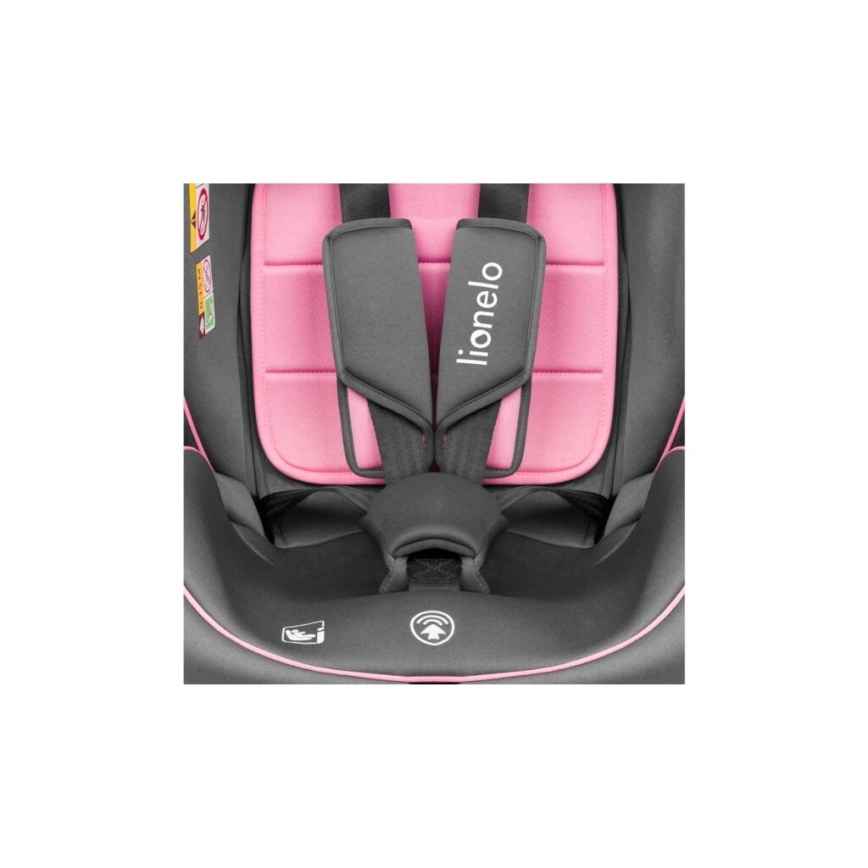 Lionelo - Cadeira auto BASTIAAN i-Tamanho 40-150 cm cinzento/rosa