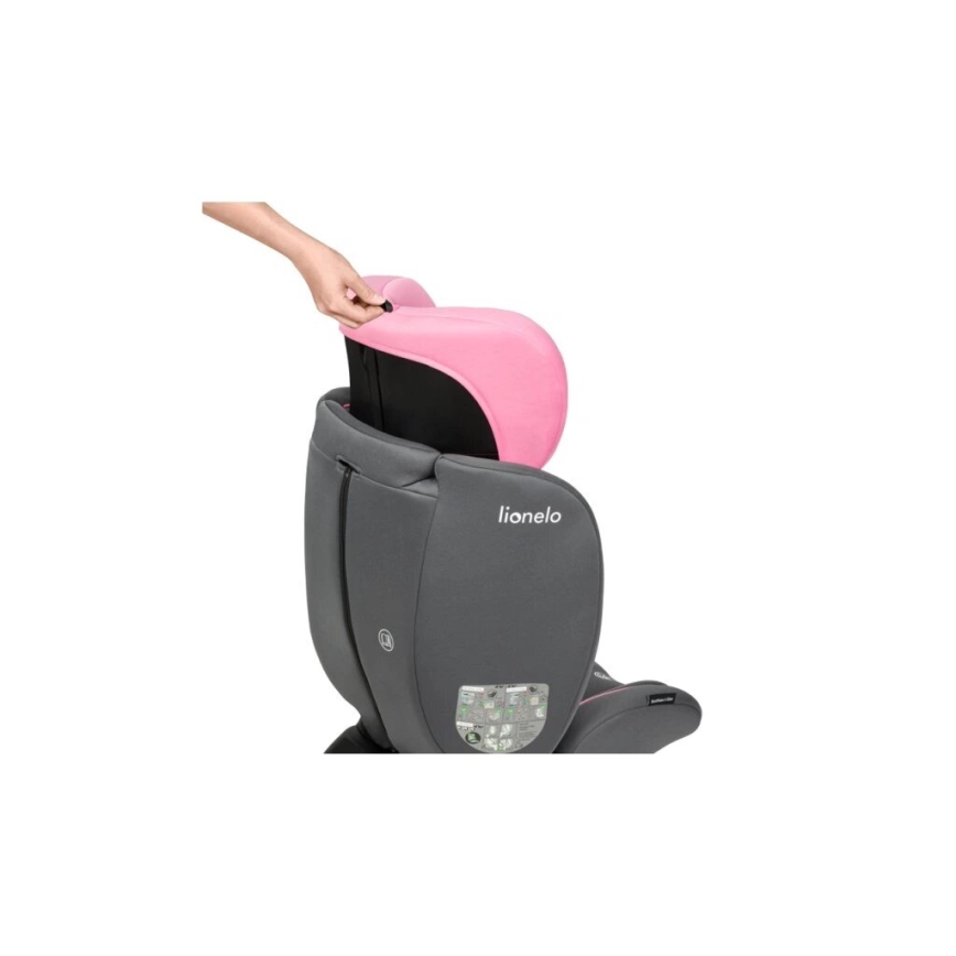 Lionelo - Cadeira auto BASTIAAN i-Tamanho 40-150 cm cinzento/rosa