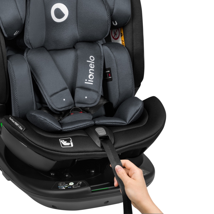 Lionelo - Cadeira auto com base giratória BASTIAAN i-Size 40-150 cm Grey Stone