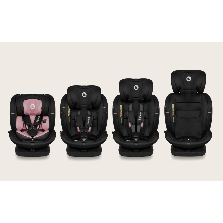 Lionelo - Cadeira auto com base giratória BASTIAAN i-Size 40-150 cm Pink Rose