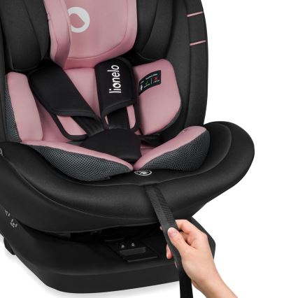Lionelo - Cadeira auto com base giratória BASTIAAN i-Size 40-150 cm Pink Rose