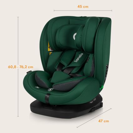 Lionelo - Cadeira auto com base giratória BASTIAAN i-Size 40-150 cm Verde Floresta
