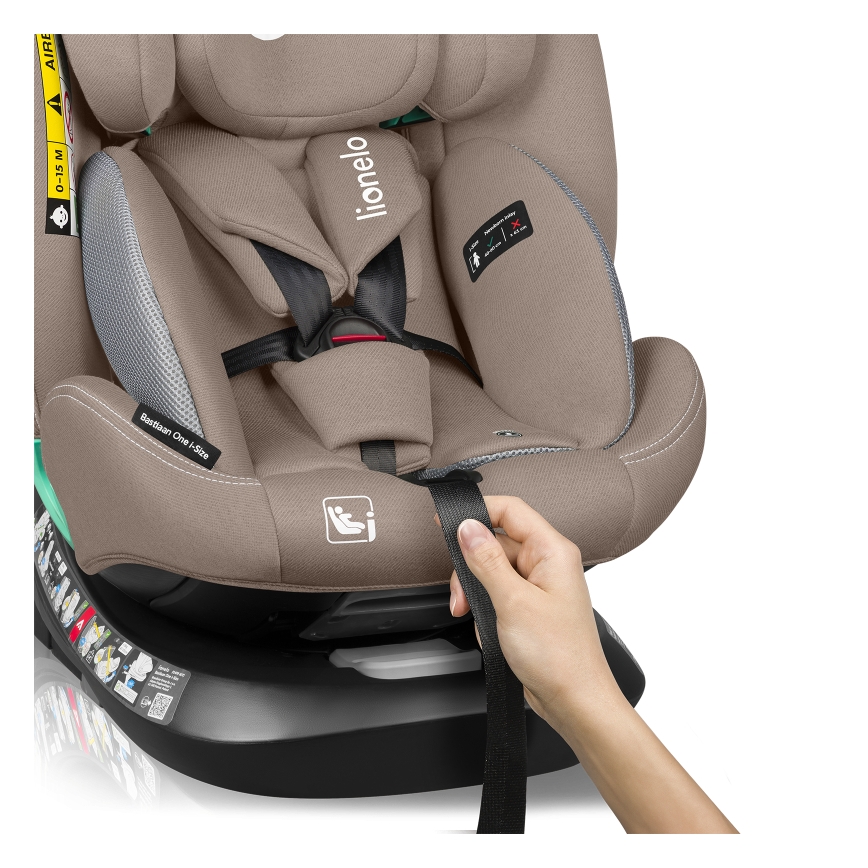 Lionelo - Cadeira auto com base giratória BASTIAAN ONE i-Size 40-150 cm Bege Areia