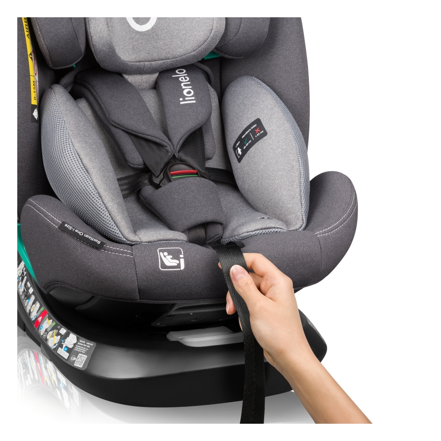 Lionelo - Cadeira auto com base giratória BASTIAAN ONE i-Size 40-150 cm Pedra Cinzenta