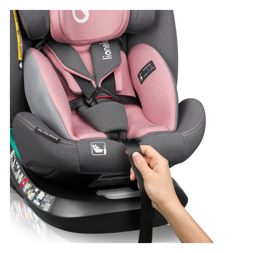 Lionelo - Cadeira Auto com base giratória BASTIAAN ONE i-Size 40-150 cm Rosa Pink