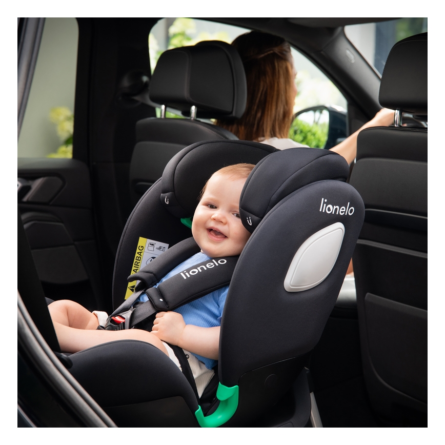 Lionelo - Cadeira auto com base giratória BRAAM AIR i-Size 40-150 cm Preto Carbono