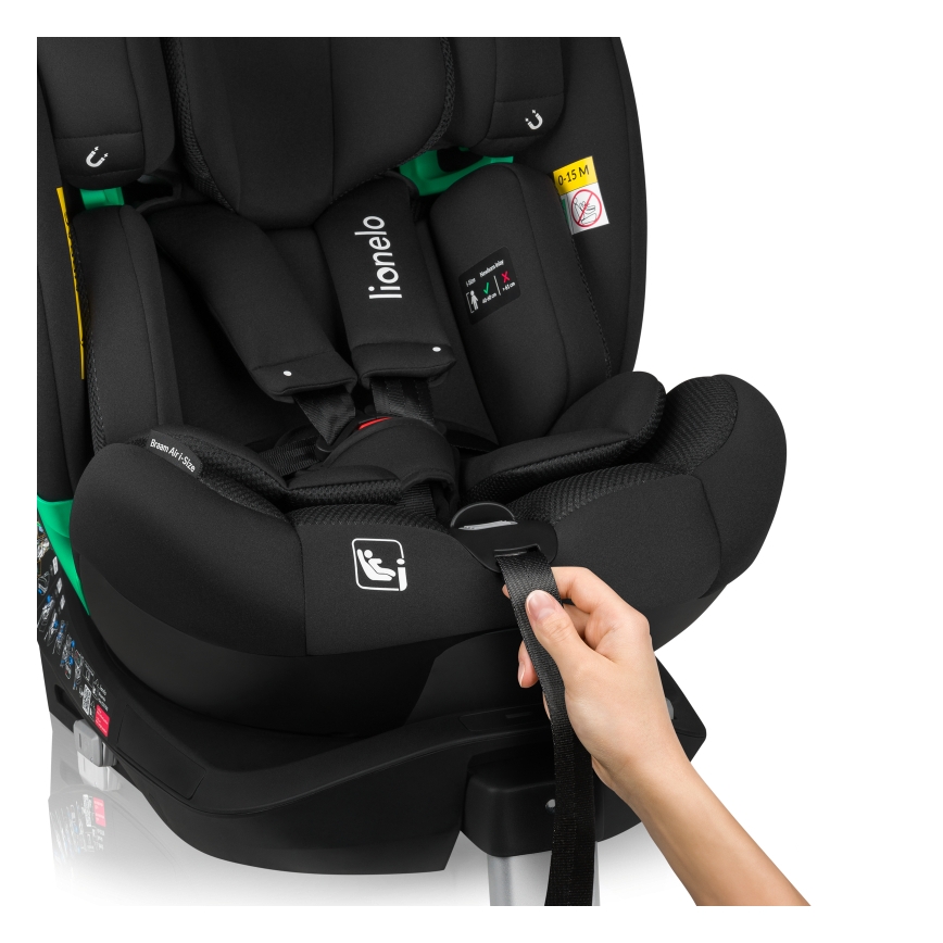 Lionelo - Cadeira auto com base giratória BRAAM AIR i-Size 40-150 cm Preto Carbono