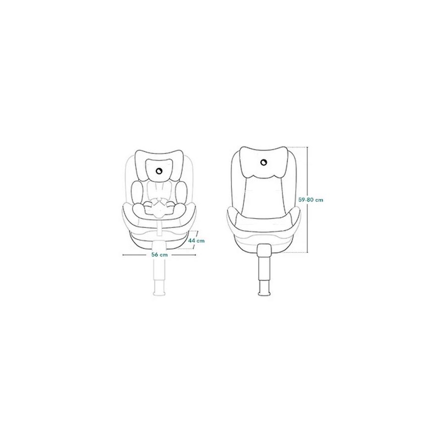 Lionelo - Cadeira auto com base giratória BRAAM AIR i-Size 40-150 cm Preto Carbono