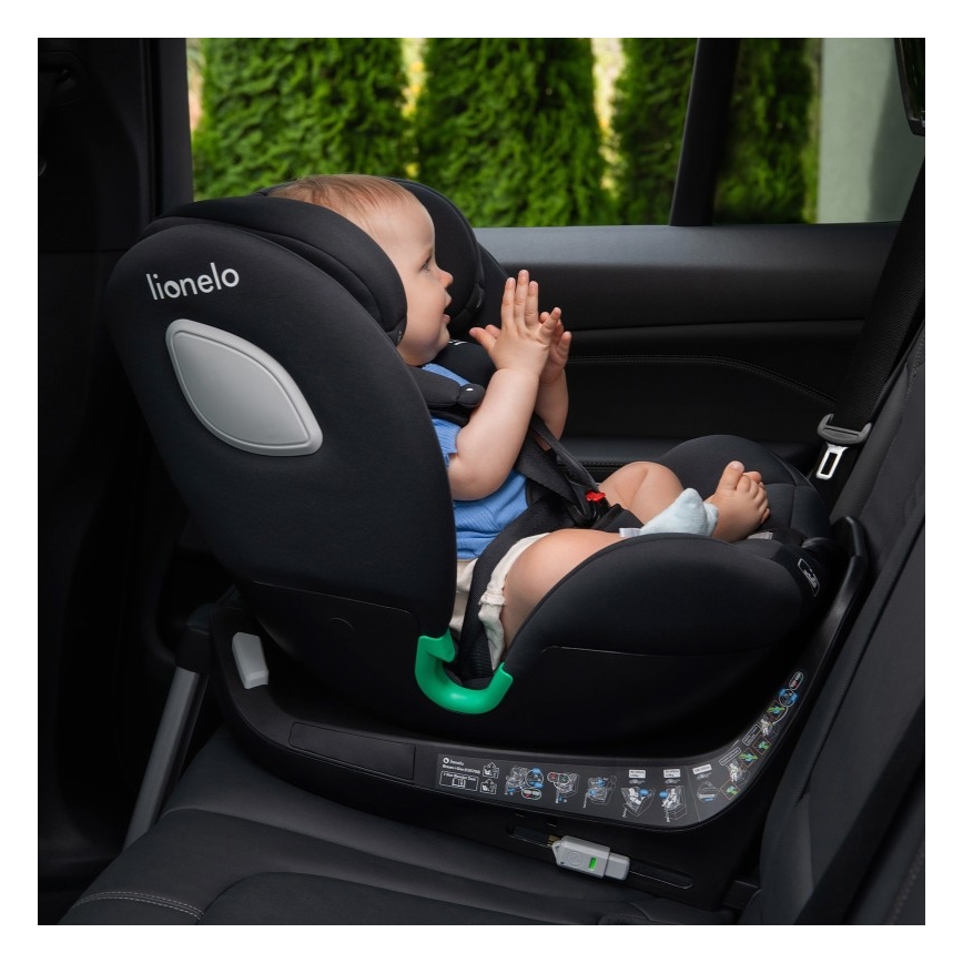 Lionelo - Cadeira auto com base giratória BRAAM i-Size 40-150 cm Preto Carbono
