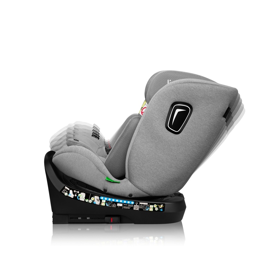 Lionelo - Cadeira auto com base giratória BRAVE i-Size 40-150 cm Grey Stone
