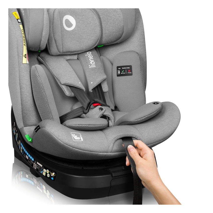 Lionelo - Cadeira auto com base giratória BRAVE i-Size 40-150 cm Grey Stone