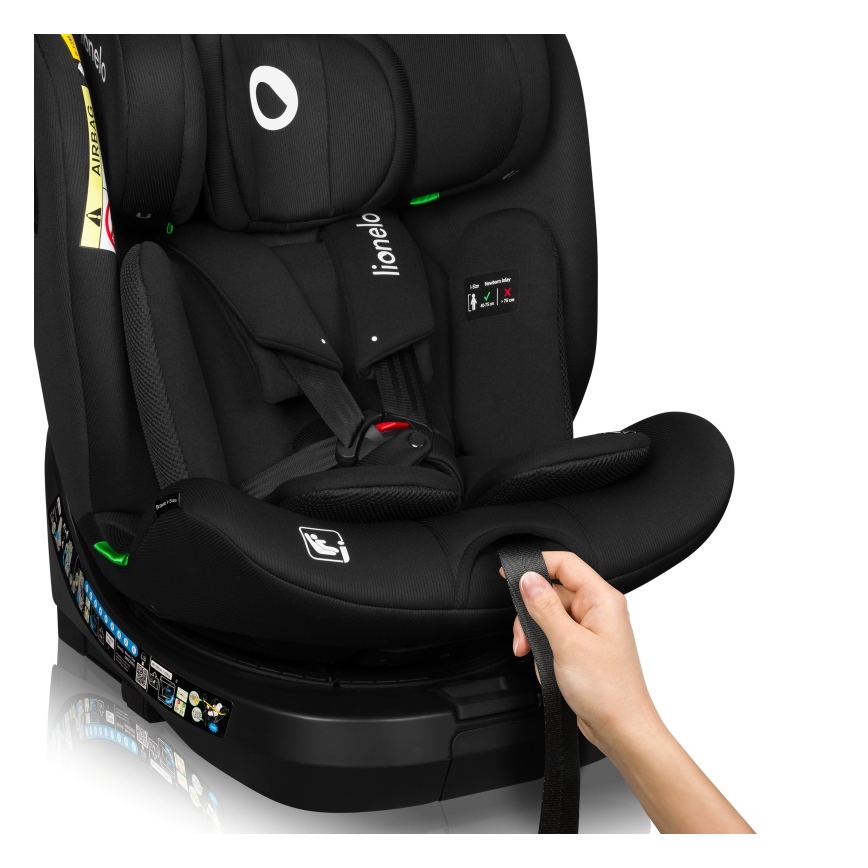 Lionelo - Cadeira auto com base giratória BRAVE i-Size 40-150 cm Preto Carbono