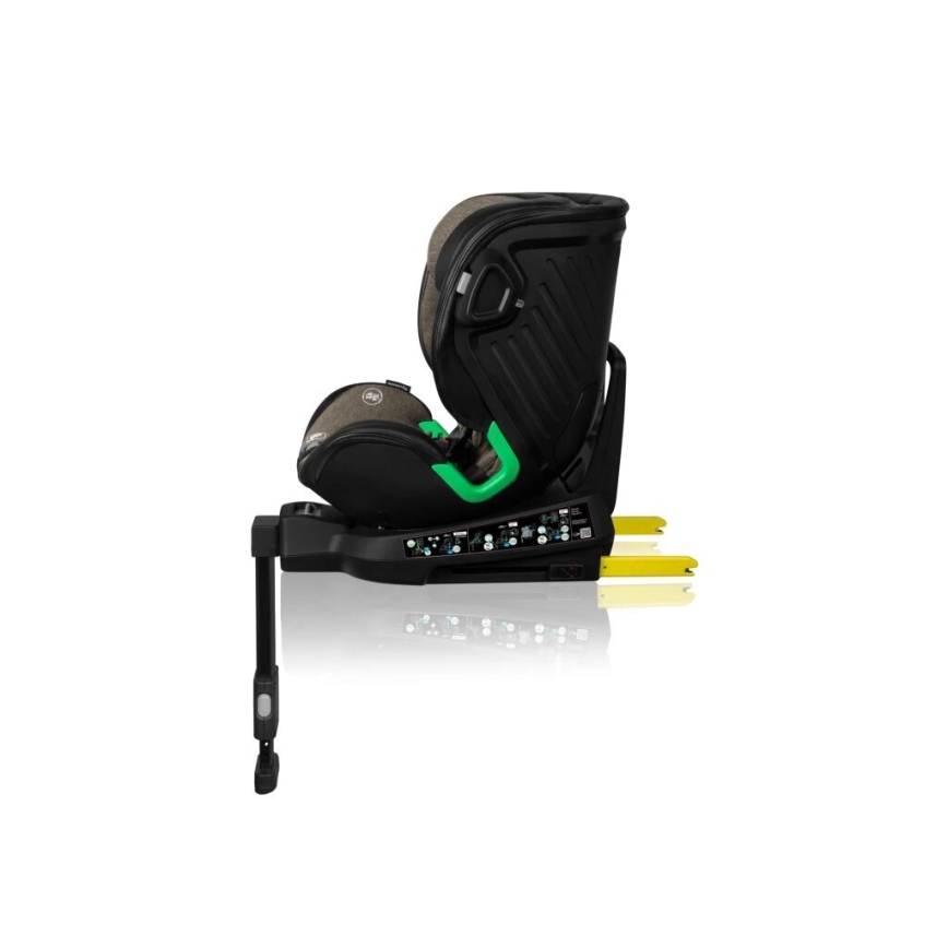 Lionelo - Cadeira auto com base giratória HARMONY i-Tamanho 40-150 cm preto/azeitona