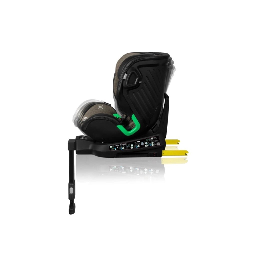 Lionelo - Cadeira auto com base giratória HARMONY i-Tamanho 40-150 cm preto/azeitona