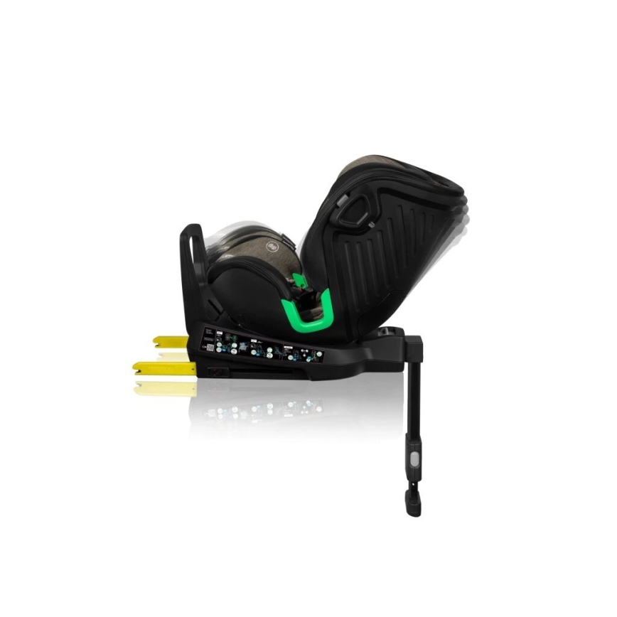 Lionelo - Cadeira auto com base giratória HARMONY i-Tamanho 40-150 cm preto/azeitona