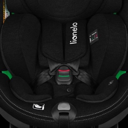 Lionelo - Cadeira auto com base giratória HARMONY i-Tamanho 40-150 cm preto