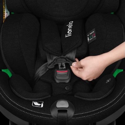 Lionelo - Cadeira auto com base giratória HARMONY i-Tamanho 40-150 cm preto