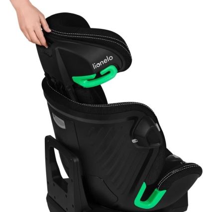 Lionelo - Cadeira auto com base giratória HARMONY i-Tamanho 40-150 cm preto