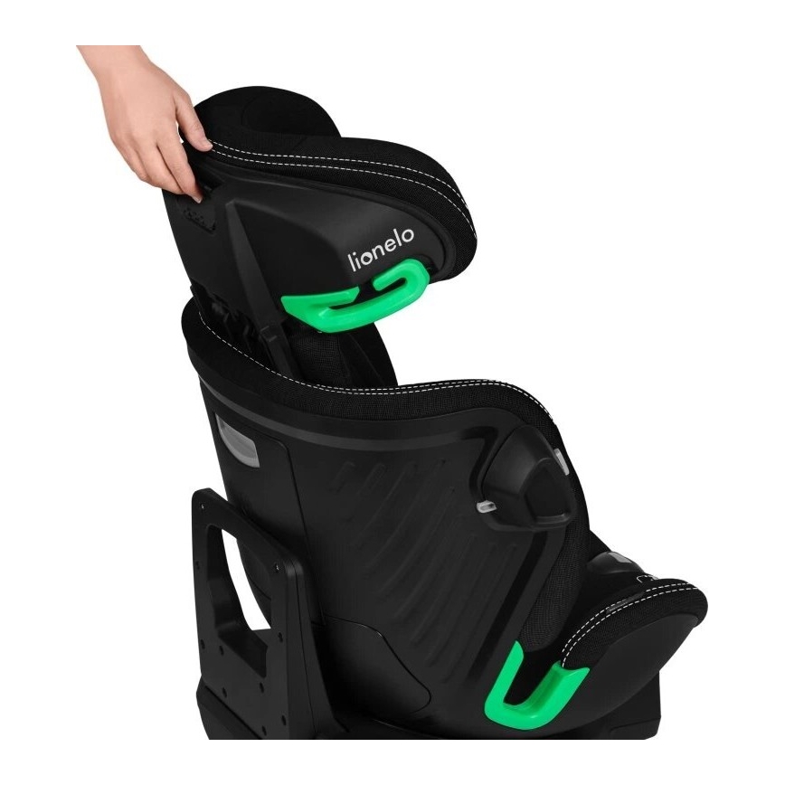 Lionelo - Cadeira auto com base giratória HARMONY i-Tamanho 40-150 cm preto