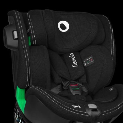 Lionelo - Cadeira auto com base giratória HARMONY i-Tamanho 40-150 cm preto