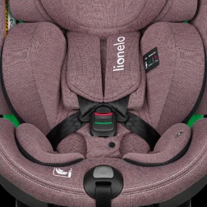 Lionelo - Cadeira auto com base giratória HARMONY i-Tamanho 40-150 cm rosa