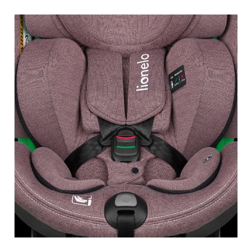 Lionelo - Cadeira auto com base giratória HARMONY i-Tamanho 40-150 cm rosa