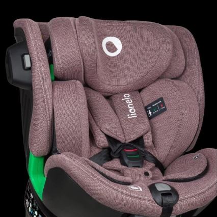 Lionelo - Cadeira auto com base giratória HARMONY i-Tamanho 40-150 cm rosa