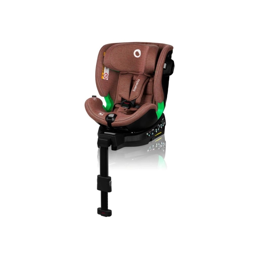Lionelo - Cadeira auto com base giratória HARMONY i-Tamanho 40-150 cm tijolo
