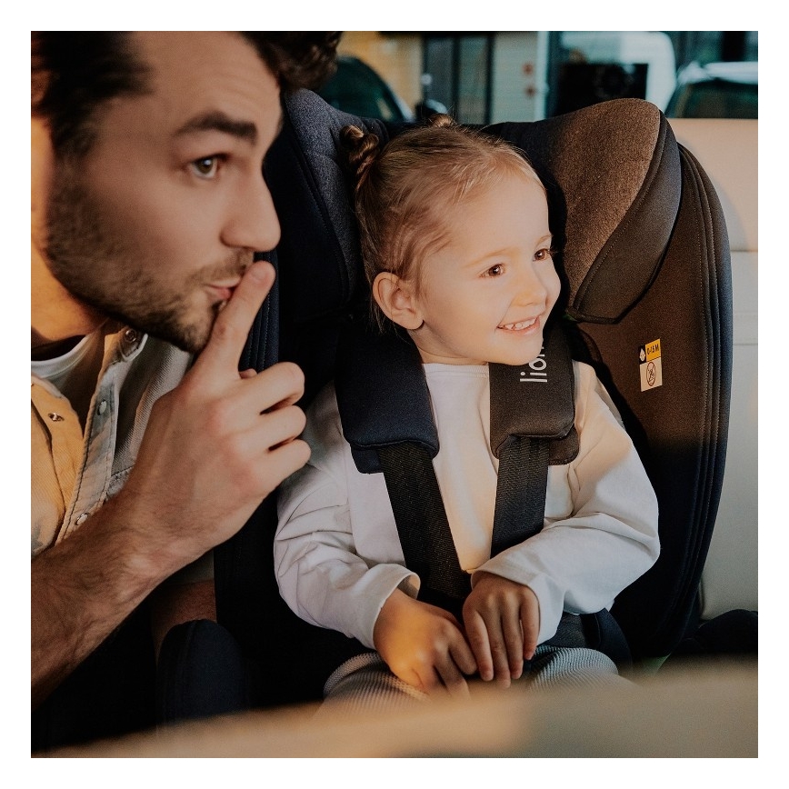 Lionelo - Cadeira auto com base giratória HARPER i-Size 76-150 cm Preto Carbono