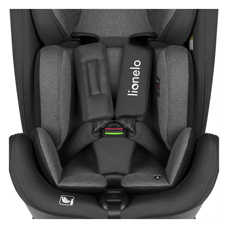 Lionelo - Cadeira auto com base giratória HARPER i-Size 76-150 cm Preto Carbono