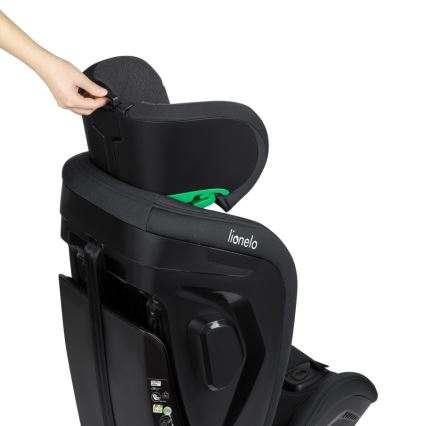 Lionelo - Cadeira auto com base giratória HARPER i-Size 76-150 cm Preto Carbono