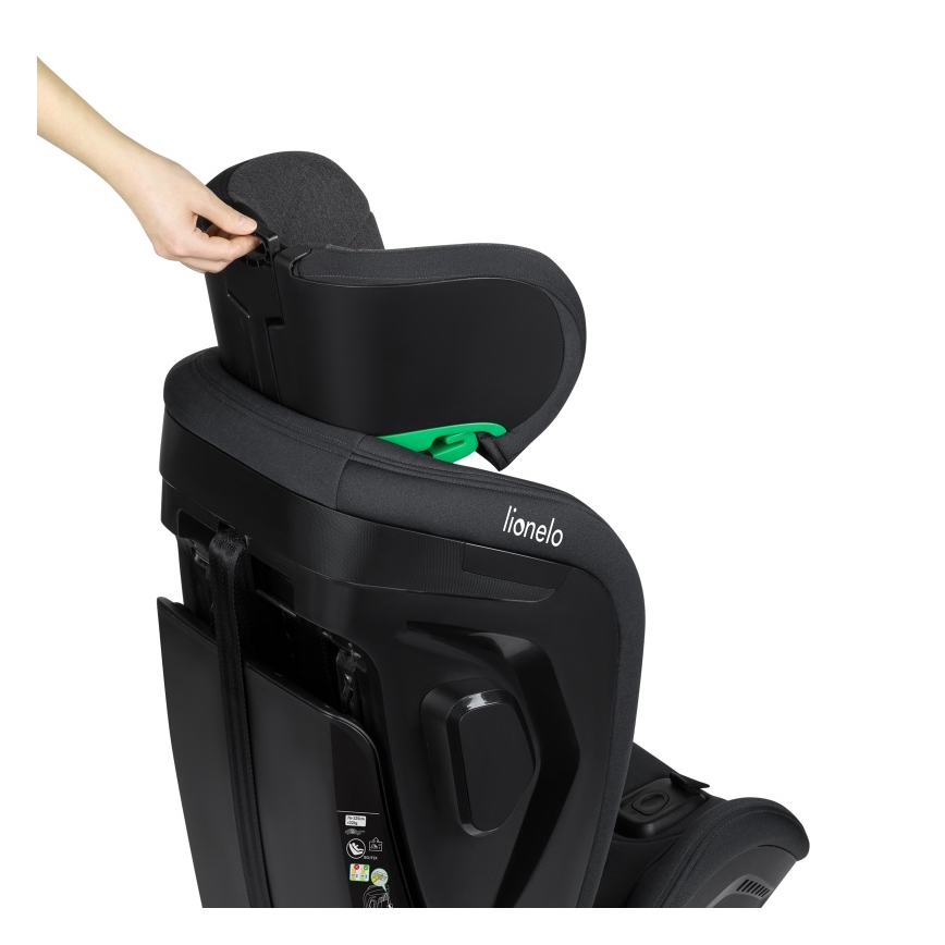 Lionelo - Cadeira auto com base giratória HARPER i-Size 76-150 cm Preto Carbono