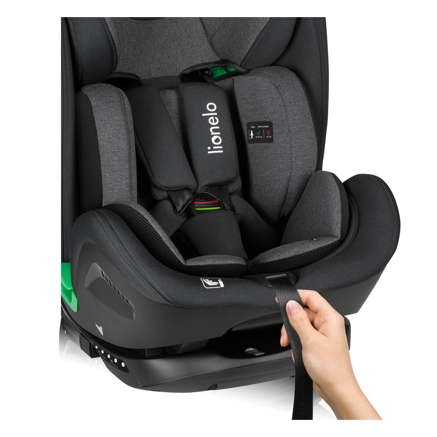 Lionelo - Cadeira auto com base giratória HARPER i-Size 76-150 cm Preto Carbono