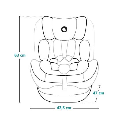 Lionelo - Cadeira auto com base giratória HARPER i-Size 76-150 cm Preto Carbono