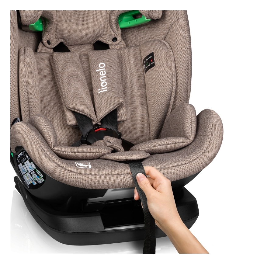 Lionelo - Cadeira Auto com Base Giratória LAVENDER i-Size 76-150 cm Bege Latte