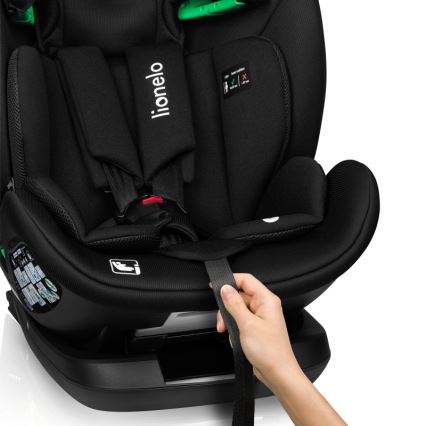 Lionelo - Cadeira auto com base giratória LAVENDER i-Size 76-150 cm Carbono Preto