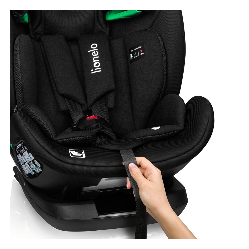Lionelo - Cadeira auto com base giratória LAVENDER i-Size 76-150 cm Carbono Preto