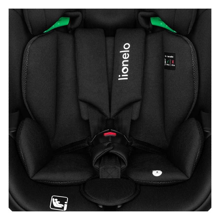 Lionelo - Cadeira auto com base giratória LAVENDER i-Size 76-150 cm Carbono Preto