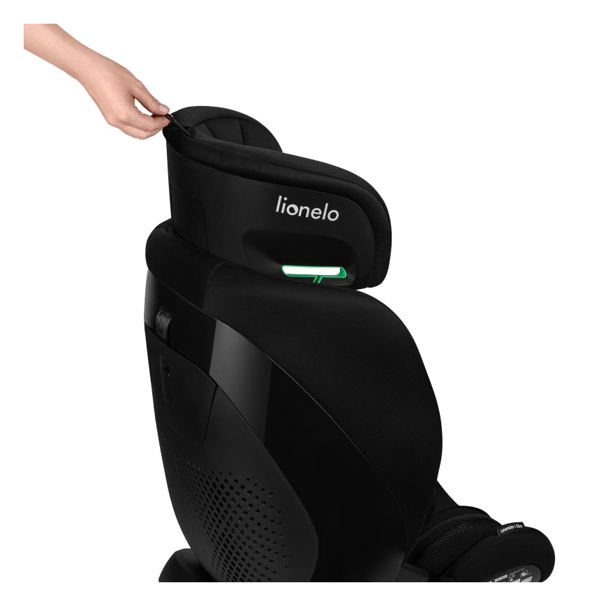 Lionelo - Cadeira auto com base giratória LAVENDER i-Size 76-150 cm Carbono Preto