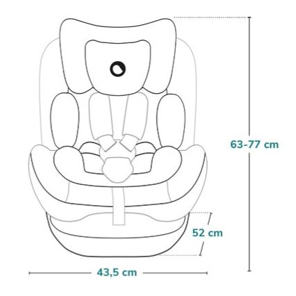 Lionelo - Cadeira auto com base giratória LAVENDER i-Size 76-150 cm Carbono Preto
